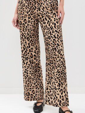 AYR Voilà Silk Pants House Cat Leopard Print XS